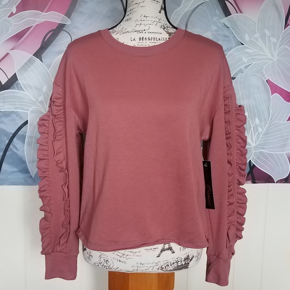 Almost Famous Ruffle Sleeve Sweater